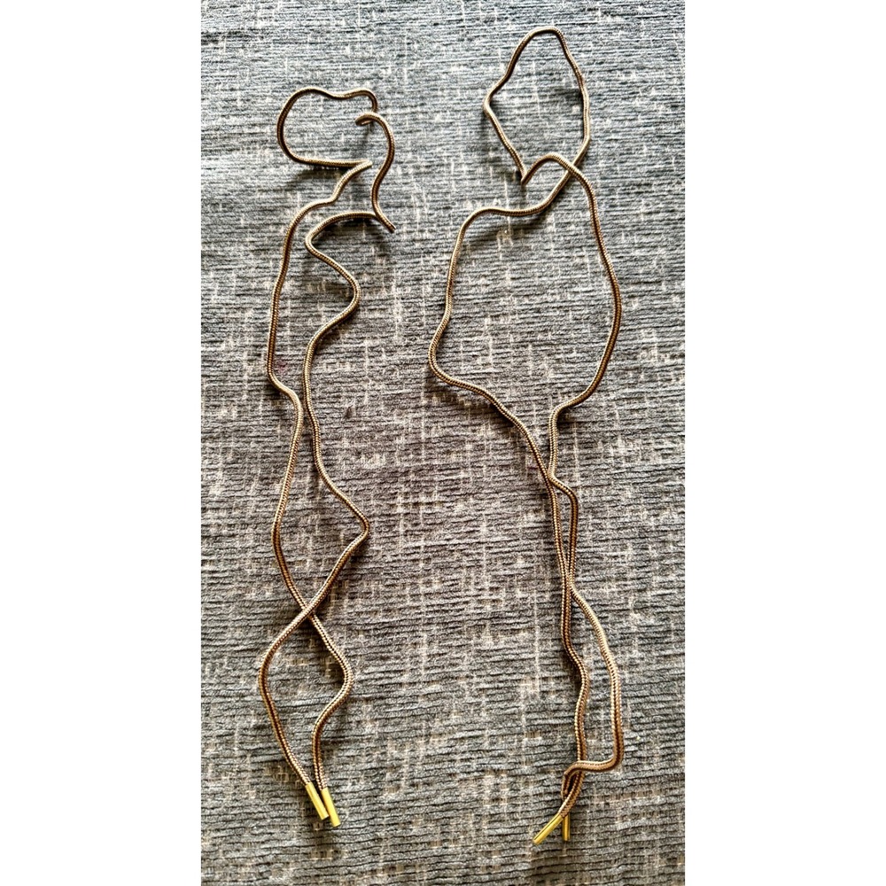 Boot Laces Excellent Brown Tan Braided Round Metal Aglets